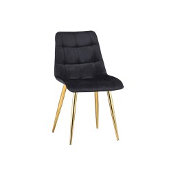 Ekskluzywne czarne krzesło ze złotymi nogami SEUL